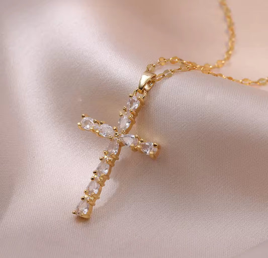 CRISTAL CROSS COLLANA CROCE CON ZIRCONI